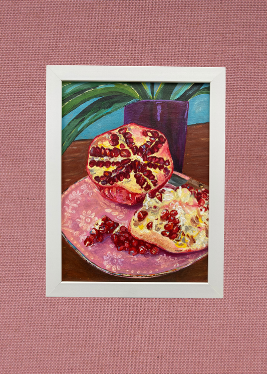 Original Painting - Pomegranate and Orchid #2