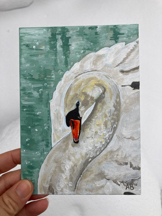 Original Painting - Snowy River Swan #1