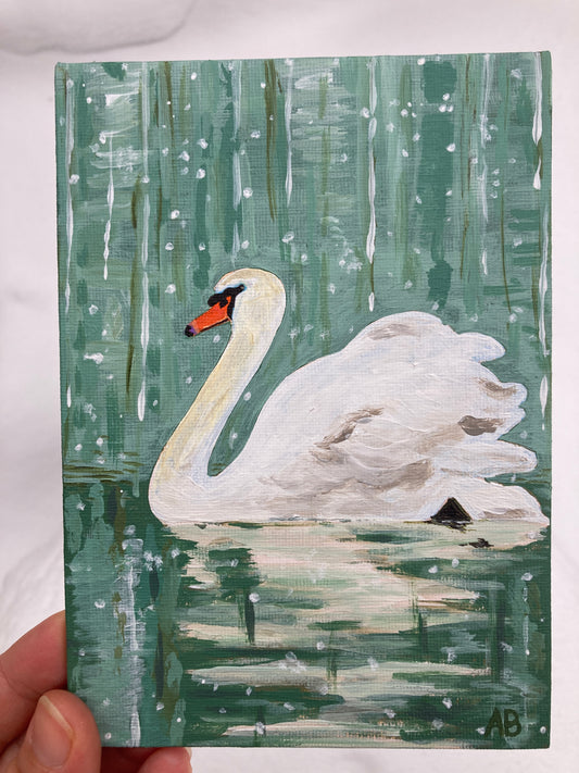 Original Painting - Snowy River Swan #2