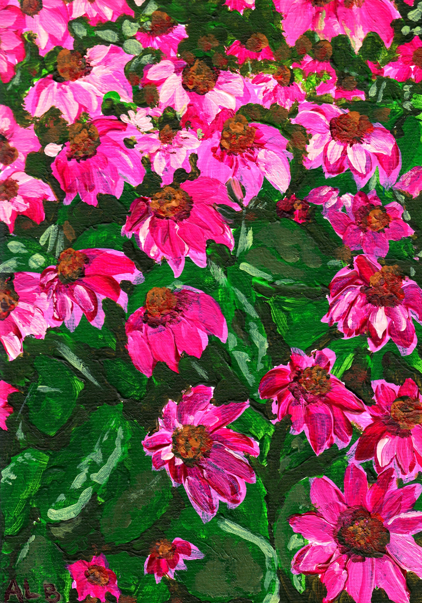 Original Painting - Pink Cone Flowers