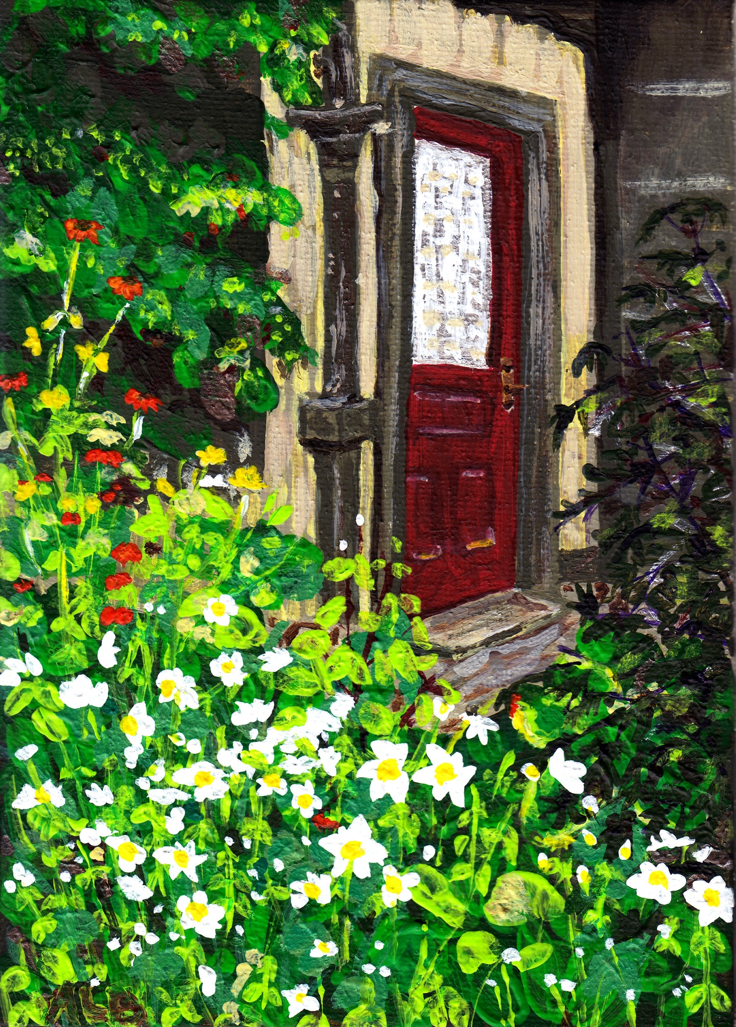 Original Painting - Through the Red Door