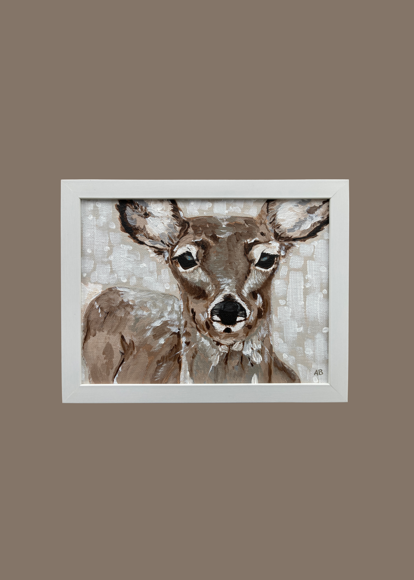 Original Painting - Winter White-tailed Deer #1