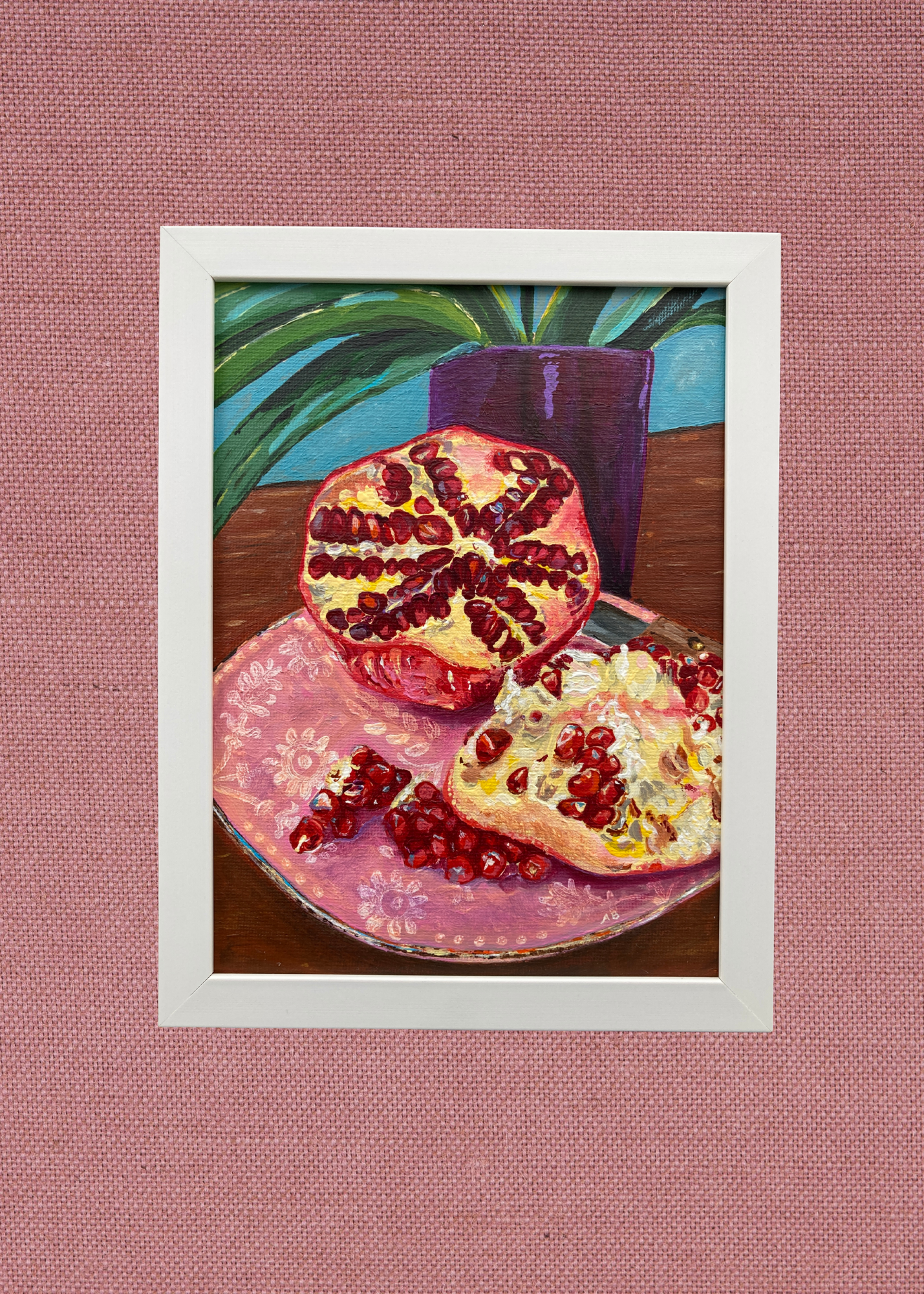 Original Painting - Pomegranate and Orchid #2