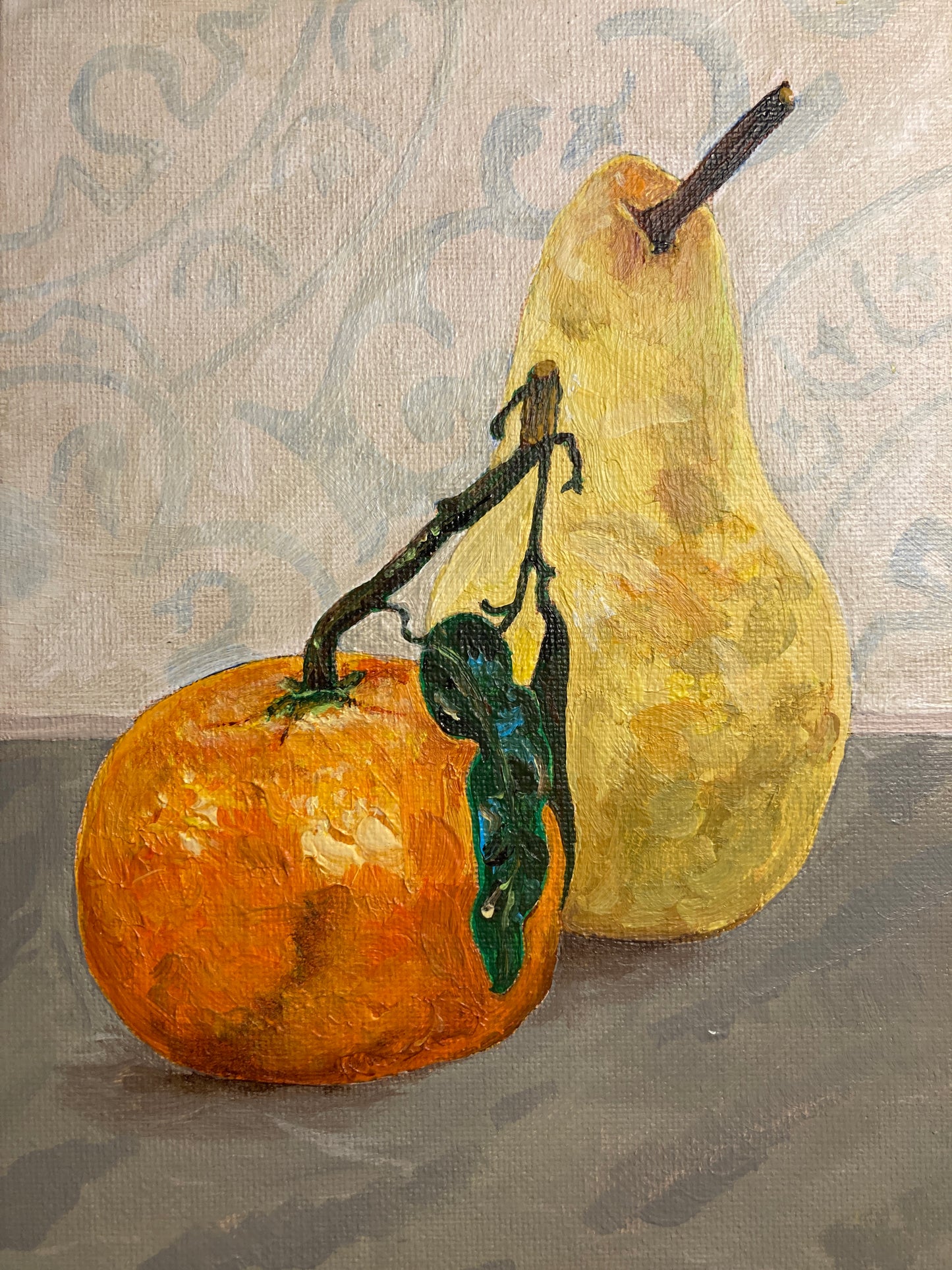 Original Painting - Countertop Fruit Orange and Pear