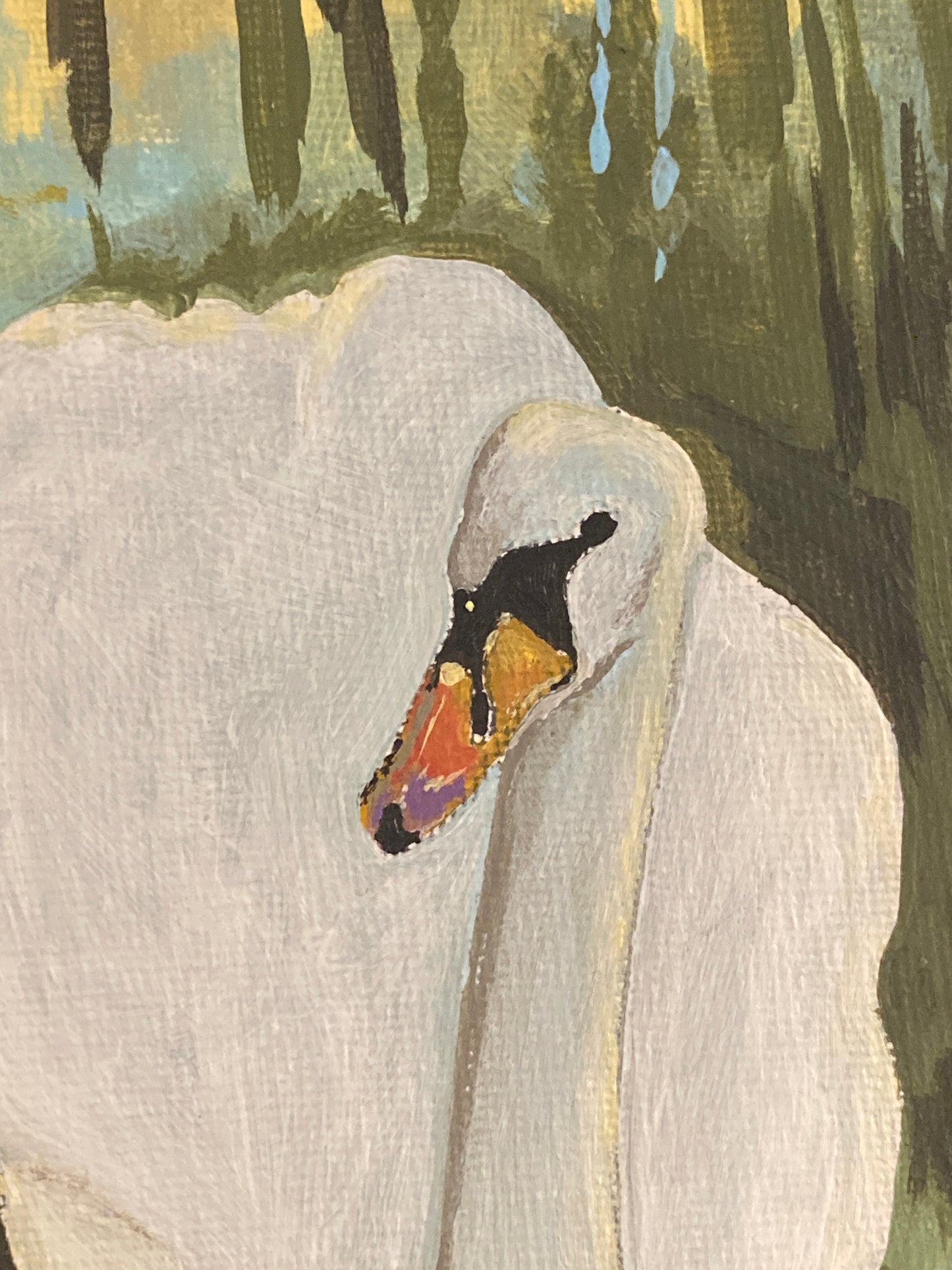 Original Painting - Swan in the Willows #2