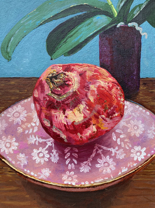 Original Painting - Pomegranate and Orchid