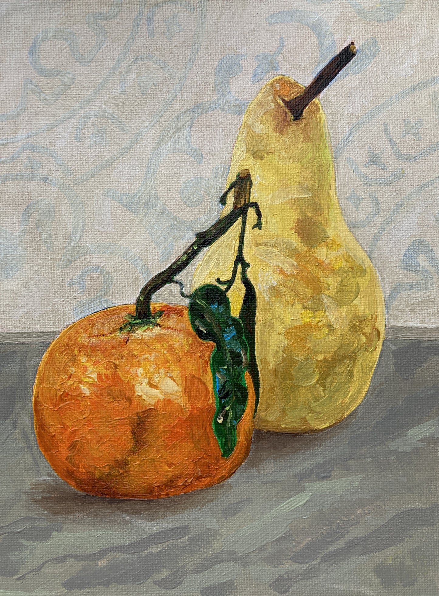 Original Painting - Countertop Fruit Orange and Pear