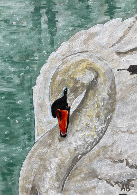 Original Painting - Snowy River Swan #1