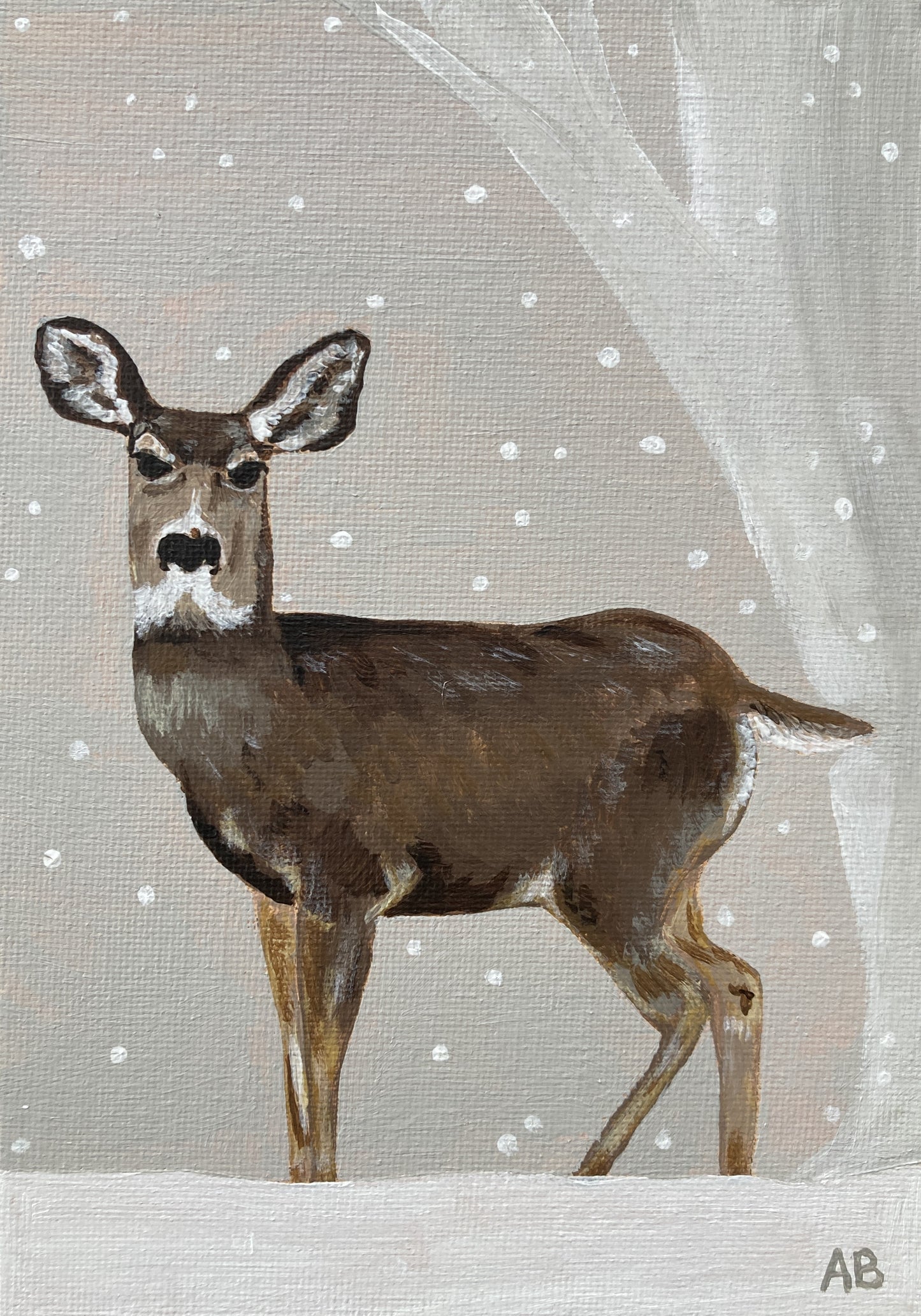 Art Print - Winter White-Tailed Deer #2