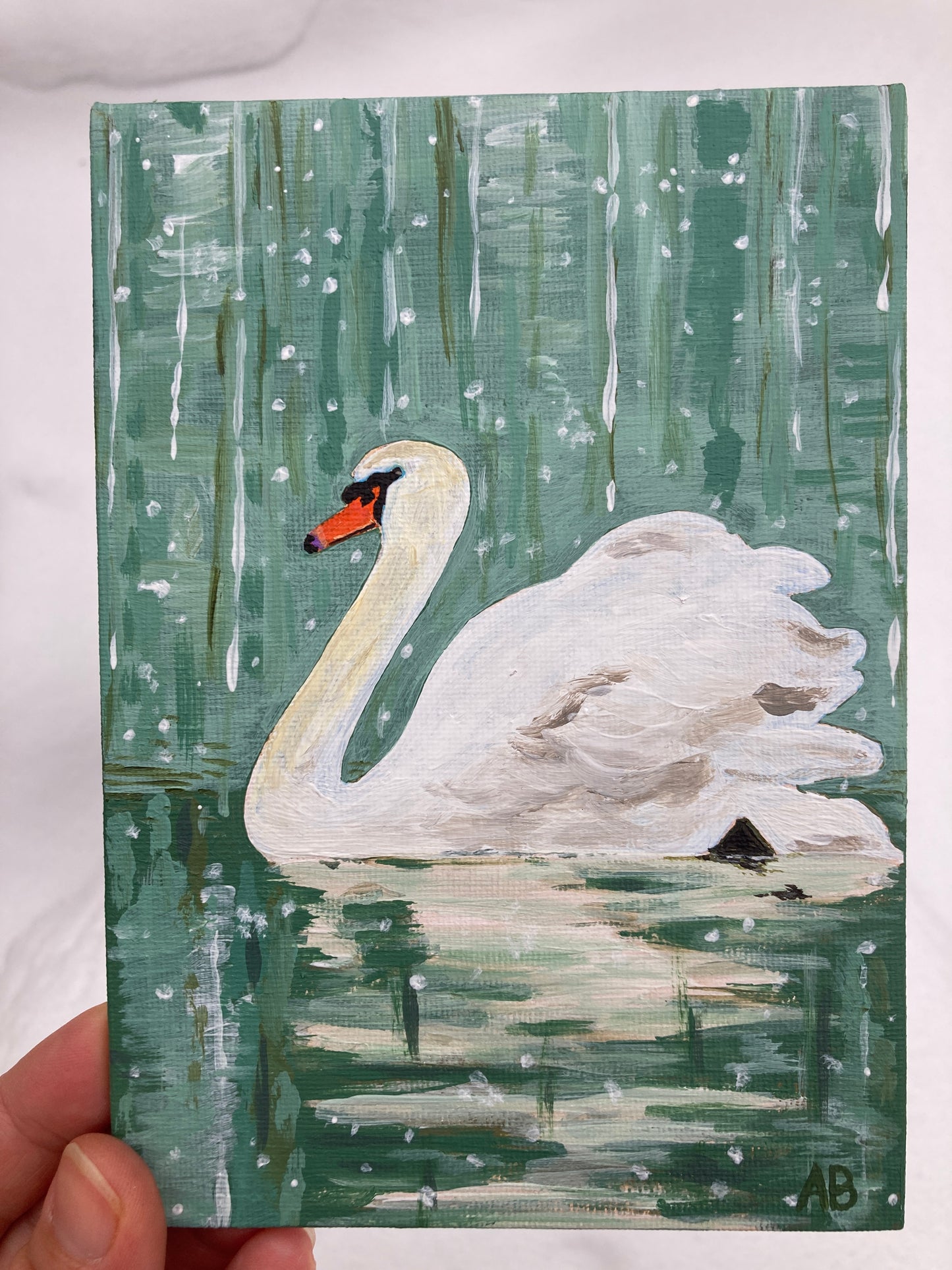 Original Painting - Snowy River Swan #2